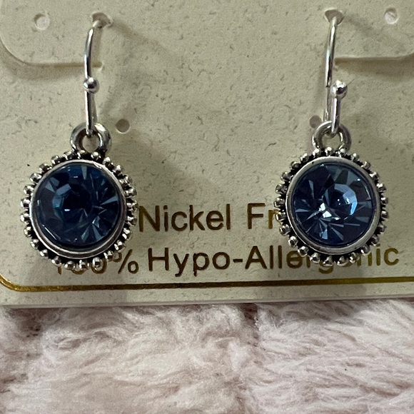 3/$15 Ear Sense Silver and Blue Dangle Earrings Lot 259 - Picture 2 of 3